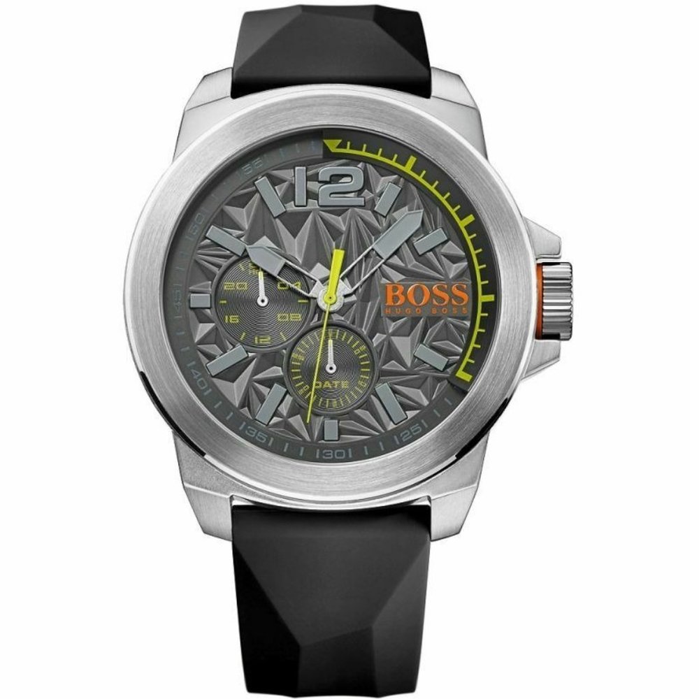 Hugo Boss Orange New York Black Silicone Strap